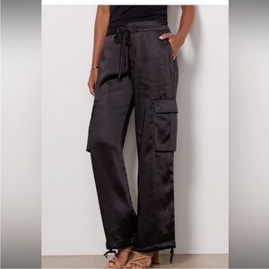 Sanctuary Eve Satin Cargo size 32 Black Pants
